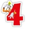 Procos Kuchenkerze Zahl 4 Disney Mickey Mouse Playful