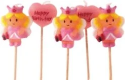 PARTYSTROLCHE® Minikerzen 8 Cm Prinzessin, 5-tlg.