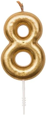 Rico Design Zahlenkerze 8, Gold