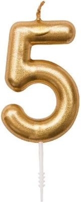 Rico Design Zahlenkerze 5, Gold