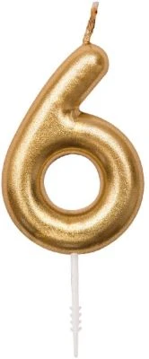 Rico Design Zahlenkerze 6, Gold