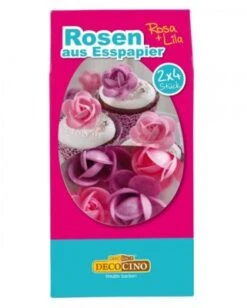 Dekoback Rosa & Lila Rosen Aus Esspapier Für Hochzeits- & Geburtstags Torten Backzubehör