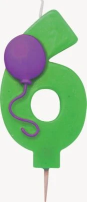 PARTYSTROLCHE® Zahlenkerze Luftballon 6, 9 Cm