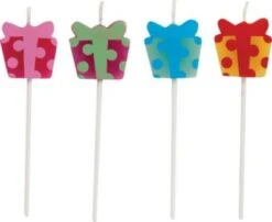 PARTYSTROLCHE® Kerzenpicker Kuchenkerzen Mini Geschenk, 5 Stück