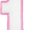 PARTYSTROLCHE® Zahlenkerze 1 Rosa - Mein 1. Geburtstag Mädchen