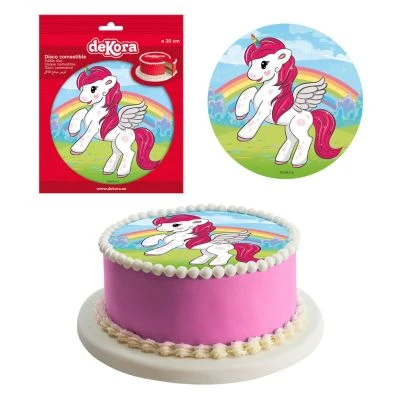 DeKora Essbare Tortenaufleger Einhorn 20cm 1 DeKora Essbare Tortenaufleger Einhorn 20cm