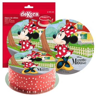 DeKora Essbare Tortenaufleger Disney Minnie Mouse 20cm 1 DeKora Essbare Tortenaufleger Disney Minnie Mouse 20cm