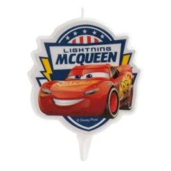 DeKora Geburtstagskerze Mit Cars Lightning McQueen, 7.5cm, Tortendeko Kindergeburtstag