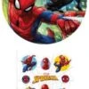 DeKora 2er Set Spiderman Essbarer Tortenaufleger + Mini-Törtchenaufleger