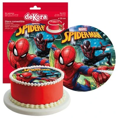 DeKora 2er Set Spiderman Essbarer Tortenaufleger + Mini-Törtchenaufleger 2 DeKora 2er Set Spiderman Essbarer Tortenaufleger + Mini-Törtchenaufleger – Bild 2