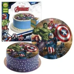 DeKora Essbare Tortenaufleger Avengers Hulk Captain America 16cm