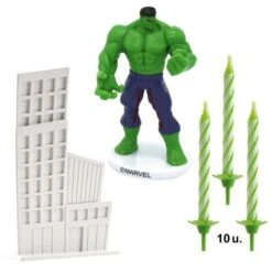 DeKora Hulk Tortendeko Set Mit Häusern Und Kerzen