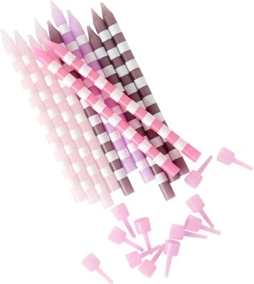 Rice Kuchenkerzen Pink, 12 Stück, Inkl. Halter 1 Rice Kuchenkerzen Pink, 12 Stück, Inkl. Halter