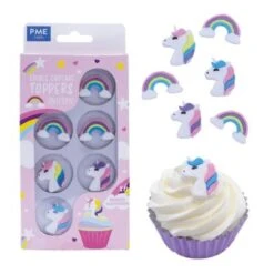 Essbare Cupcake-Aufleger Einhorn, 6 Stück