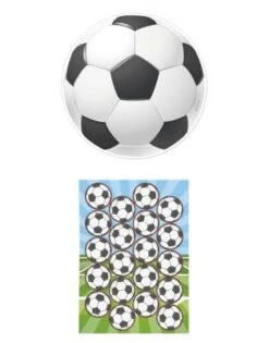 DeKora 2er Set Fußball Essbarer Tortenaufleger + Mini-Törtchenaufleger