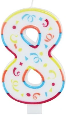 Folat XL-Kuchenkerze Zahl 8, 12,5 Cm