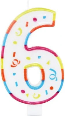 Folat XL-Kuchenkerze Zahl 6, 12,5 Cm