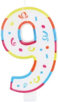 Folat XL-Kuchenkerze Zahl 9, 12,5 Cm